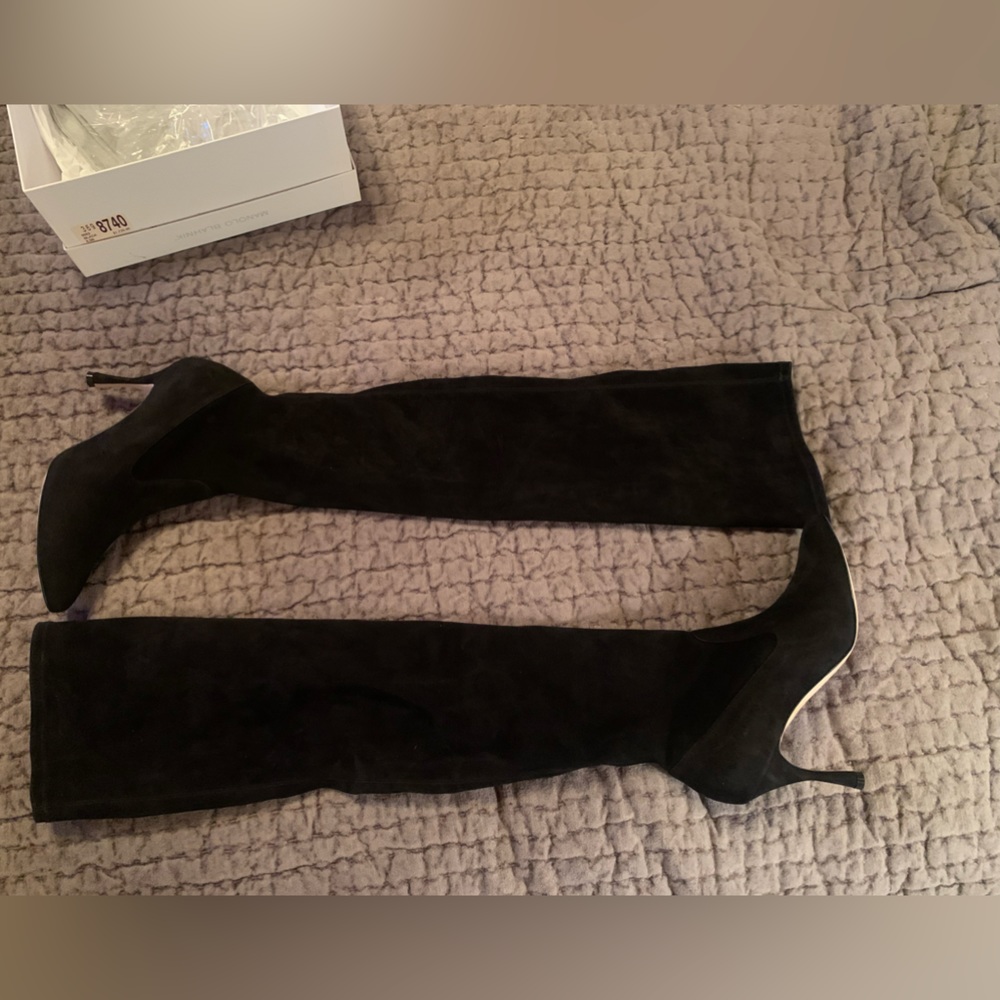 Black Suede Over the Knee Boots